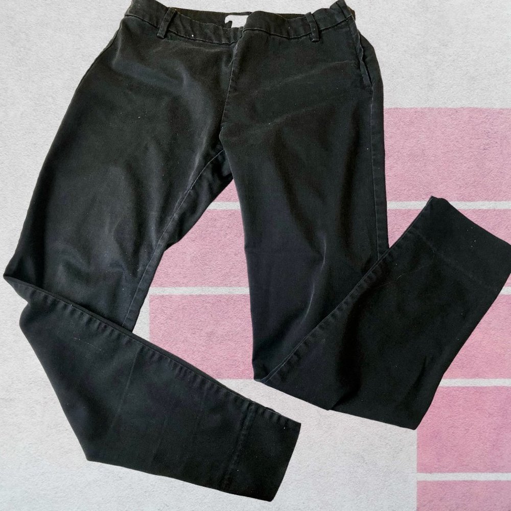 H&M Black Casual Chino Pants Side Zip Womens 8